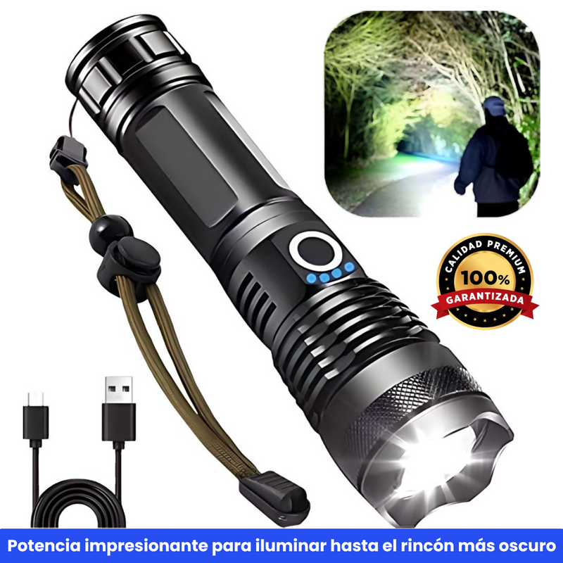 Linterna táctica con zoom: ultra potente y de largo alcance 🔦
